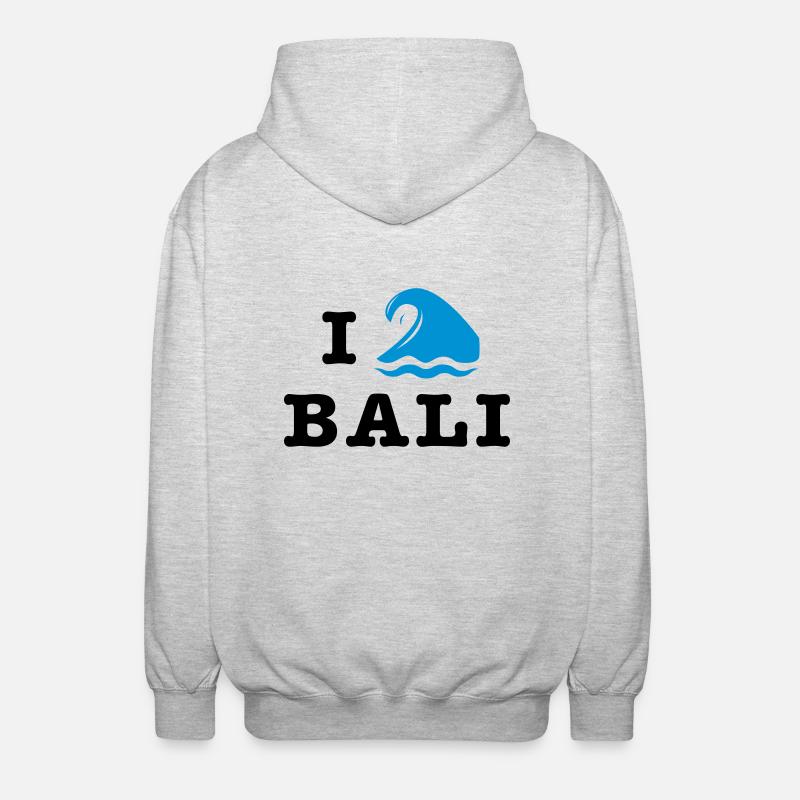I Love Bali - Veste à capuche unisexe - gris clair chiné