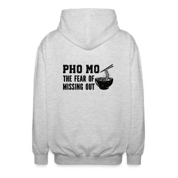 Funny Pho Vietnamese Soup Pho - Unisex Hooded Jacket - light heather grey - Back - AI Model Male 185 light (185cm)