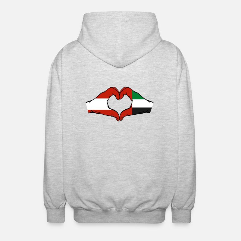 Autriche Émirats arabes unis Drapeau - Veste à capuche unisexe - gris clair chiné
