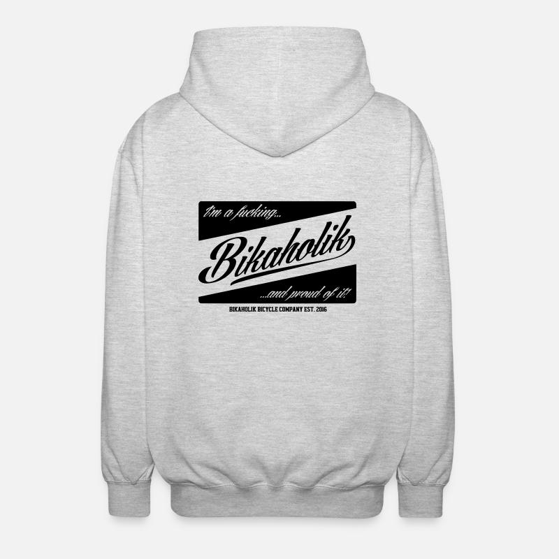 F* Bikaholik - Unisex Kapuzenjacke - Hellgrau meliert
