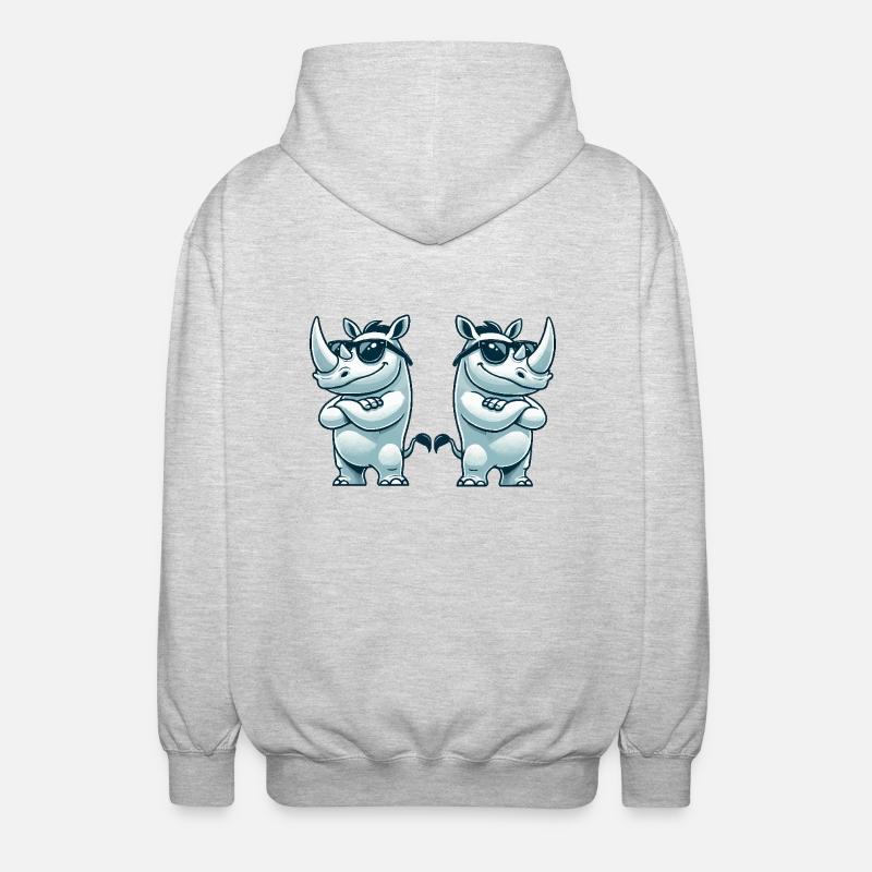 Rhino Comic Sunglasses 2 - Unisex Hooded Jacket - light heather grey