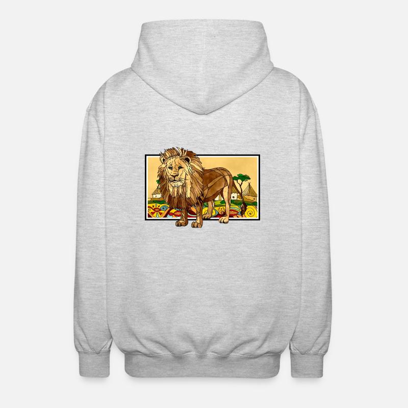 Löwe - Unisex Kapuzenjacke - Hellgrau meliert