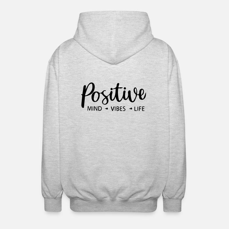 vibrations mentales positives vie - Veste à capuche unisexe - gris clair chiné