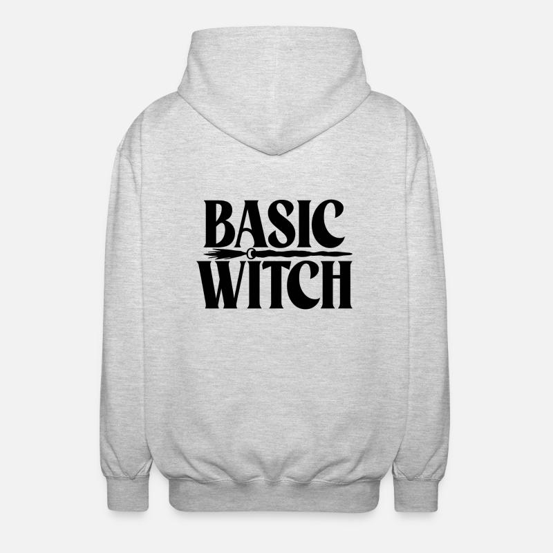Basic Witch - Unisex Hooded Jacket - light heather grey