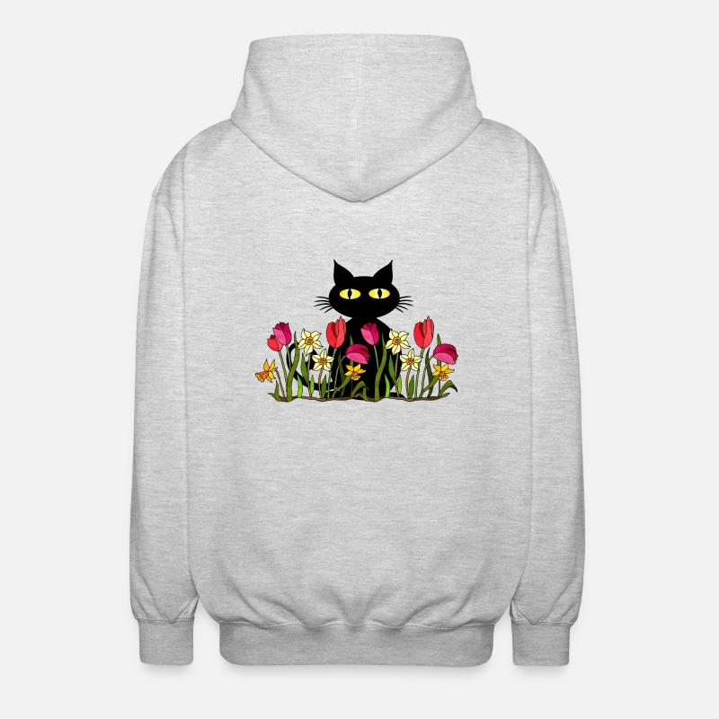 Chat - Veste à capuche unisexe - gris clair chiné