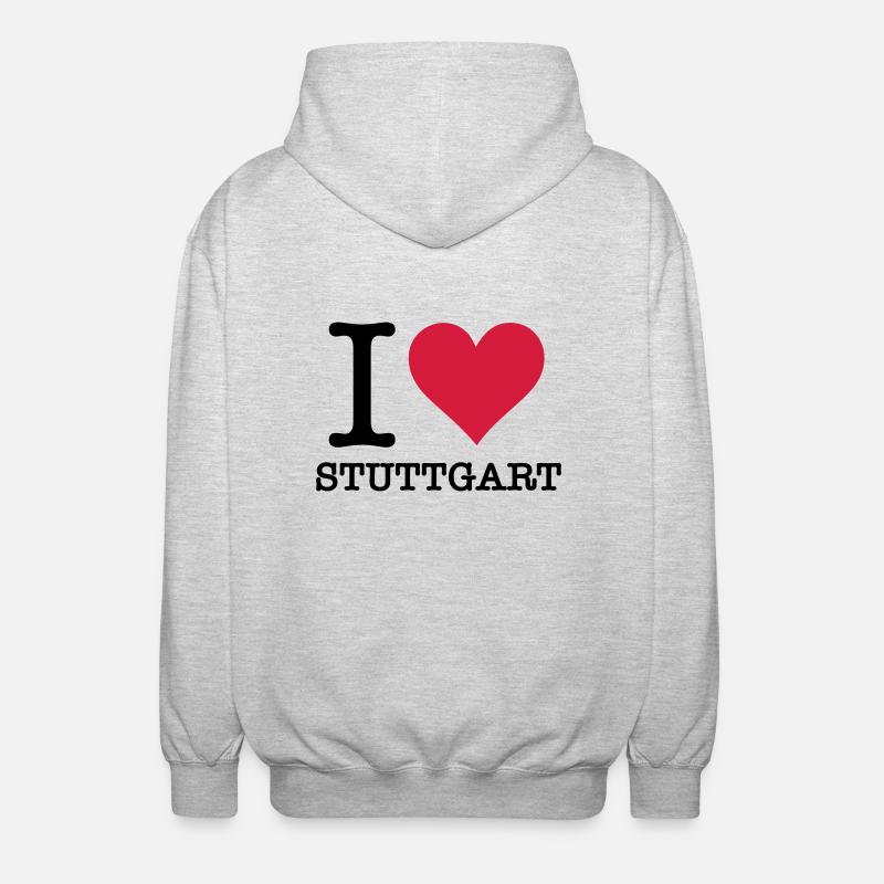 Je aime Stuttgart - Veste à capuche unisexe - gris clair chiné