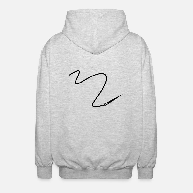Needle with thread - Unisex Hooded Jacket - light heather grey