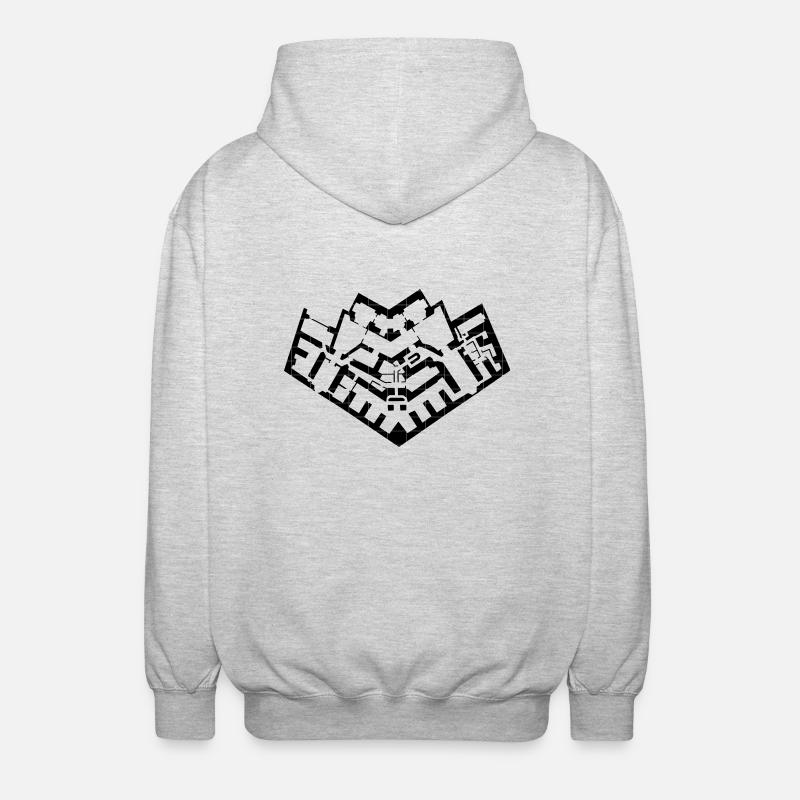 Moritzbastei Map - Unisex Kapuzenjacke - Hellgrau meliert