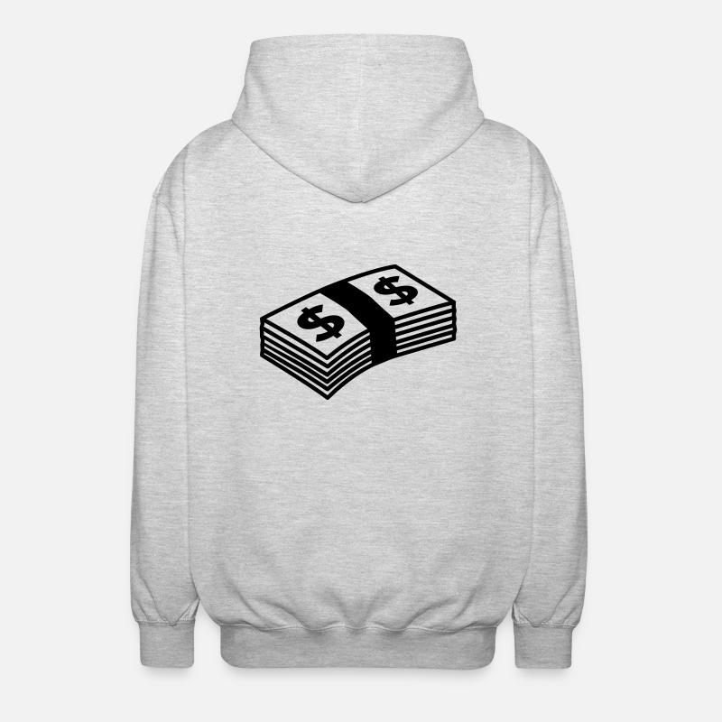 Money dollars B&W - Veste à capuche unisexe - gris clair chiné