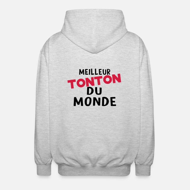 meilleur tonton dU MONDE - Veste à capuche unisexe - gris clair chiné