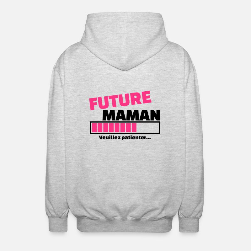 future maman veuillez patienter - Veste à capuche unisexe - gris clair chiné