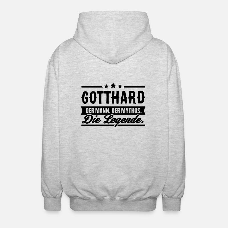 Mann Mythos Legende Gotthard - Unisex Kapuzenjacke - Hellgrau meliert
