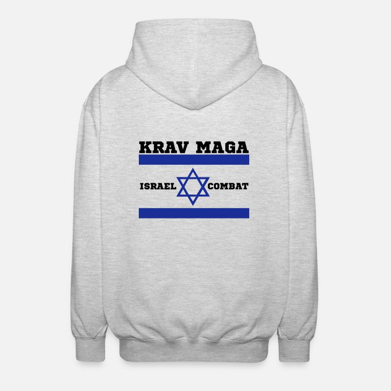 Krav Maga - Unisex Kapuzenjacke - Hellgrau meliert