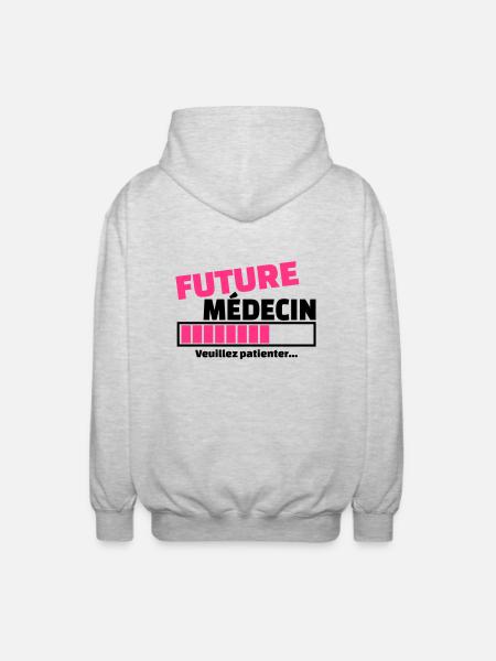 future médecin - Veste à capuche unisexe - gris clair chiné
