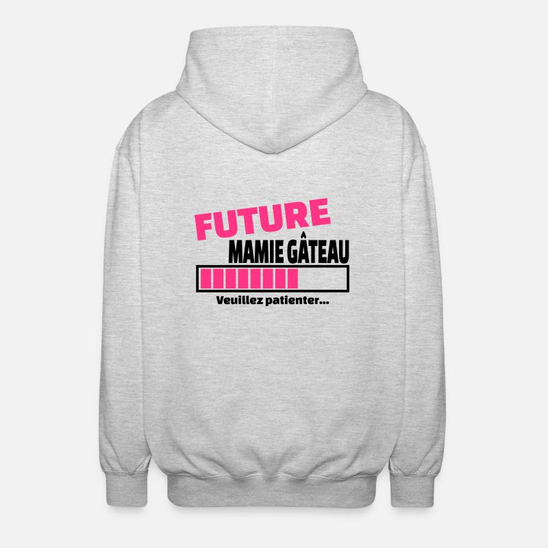 future mamie gâteau - Veste à capuche unisexe - gris clair chiné
