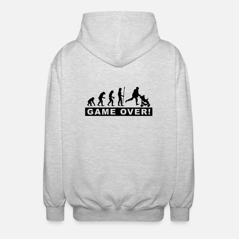 evolution_papa2 - Unisex Kapuzenjacke - Hellgrau meliert