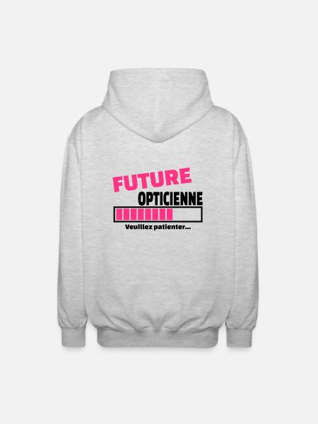 future opticienne - Veste à capuche unisexe - gris clair chiné