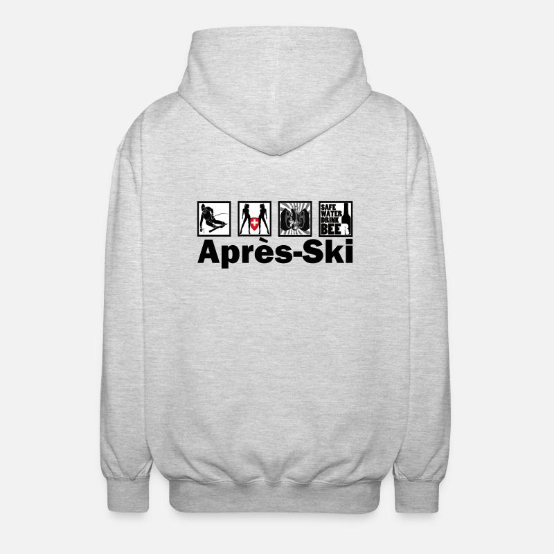 après-ski - Unisex Kapuzenjacke - Hellgrau meliert