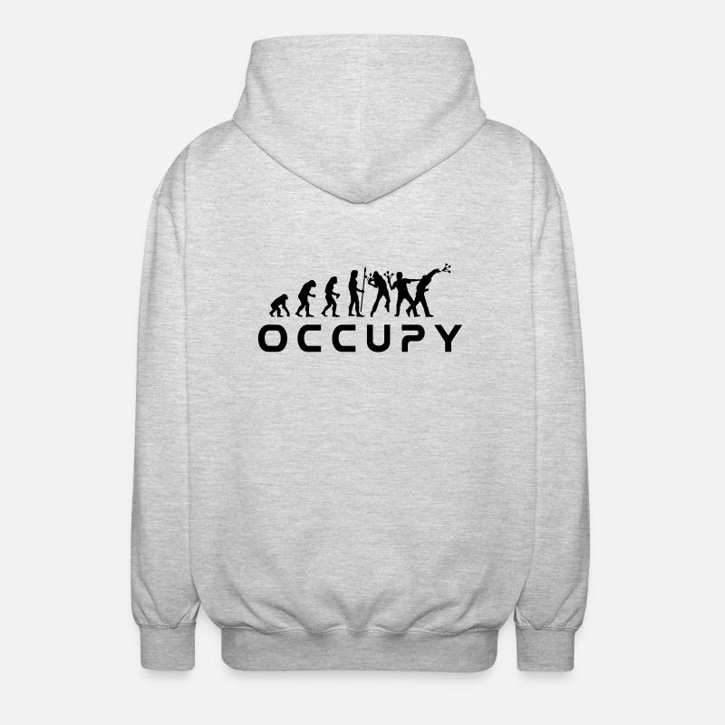 evolution_occupy - Unisex Kapuzenjacke - Hellgrau meliert