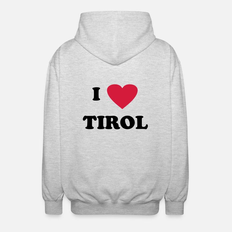 I love Tirol - Unisex Hooded Jacket - light heather grey