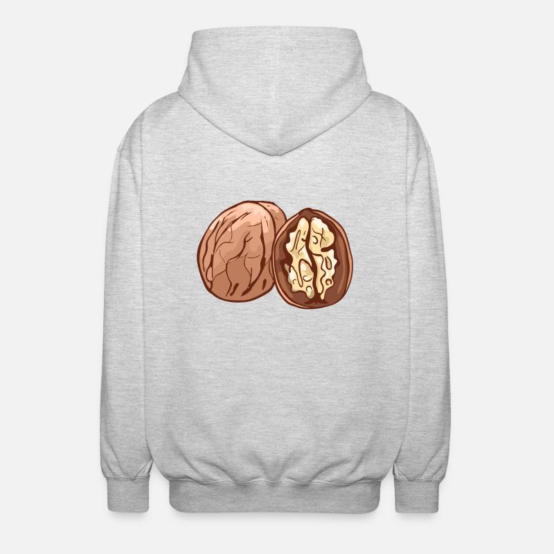 Real walnut nuts nut walnutwalnuts - Unisex Hooded Jacket - light heather grey