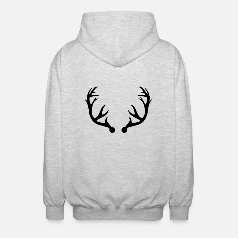 Deer antlers - Unisex Hooded Jacket - light heather grey