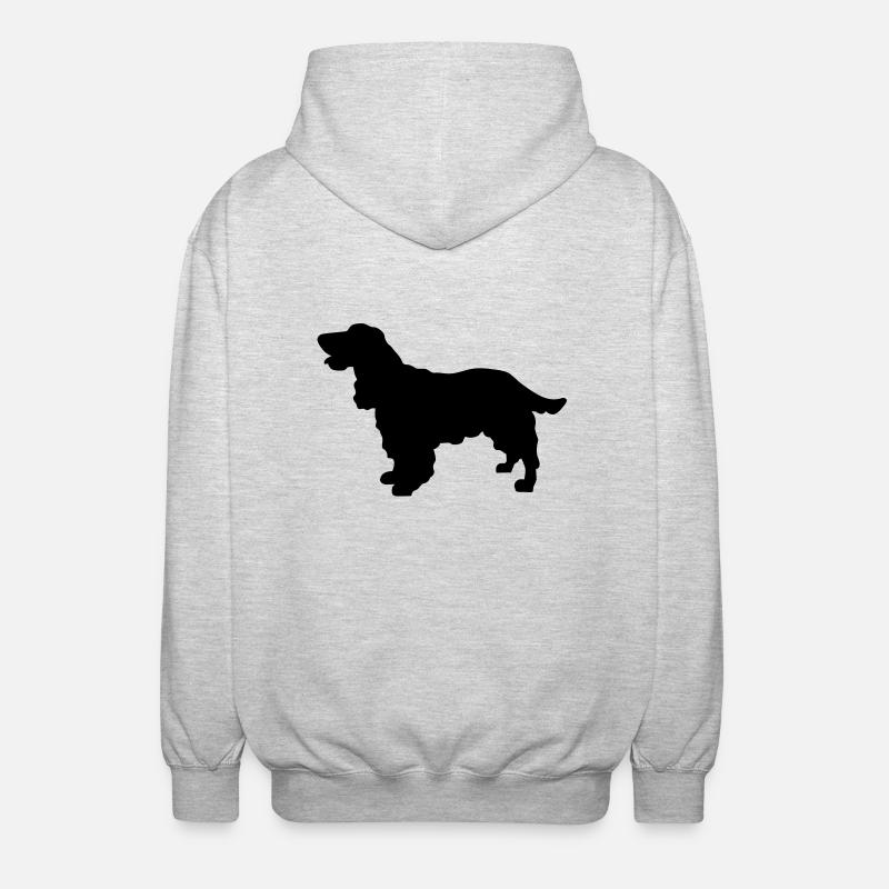 Cocker Spaniel chien - Veste à capuche unisexe - gris clair chiné