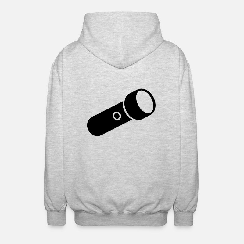 Taschenlampe - Unisex Kapuzenjacke - Hellgrau meliert