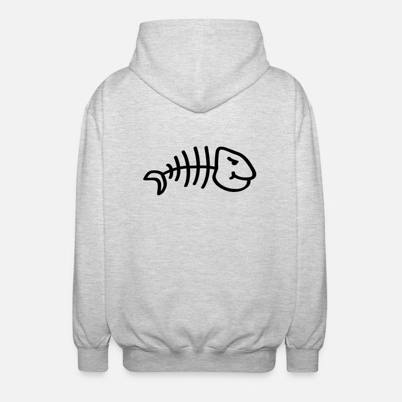 fish_comic_tk1 - Veste à capuche unisexe - gris clair chiné