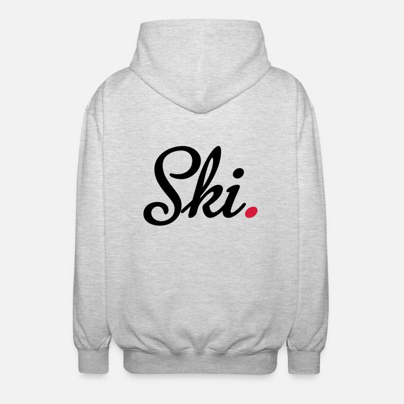 ski - Unisex Kapuzenjacke - Hellgrau meliert