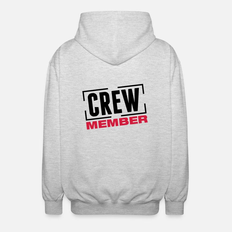 crew_member_design_bs2 - Unisex Kapuzenjacke - Hellgrau meliert
