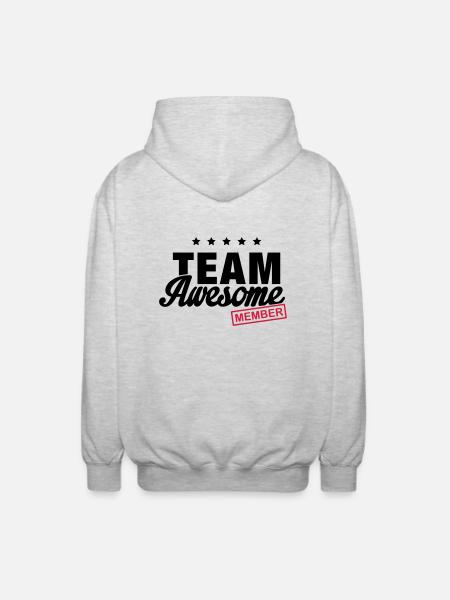team_awesome_member_f2 - Unisex Hooded Jacket - light heather grey