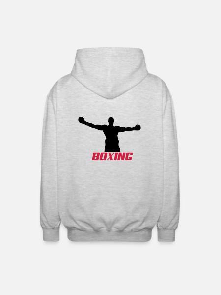 boxing2 - Unisex Kapuzenjacke - Hellgrau meliert