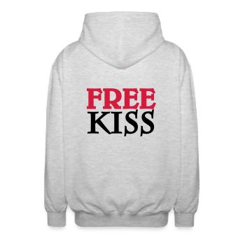Free Kiss - Veste à capuche unisexe - gris clair chiné - Dos - AI Model Male 185 light (185cm)