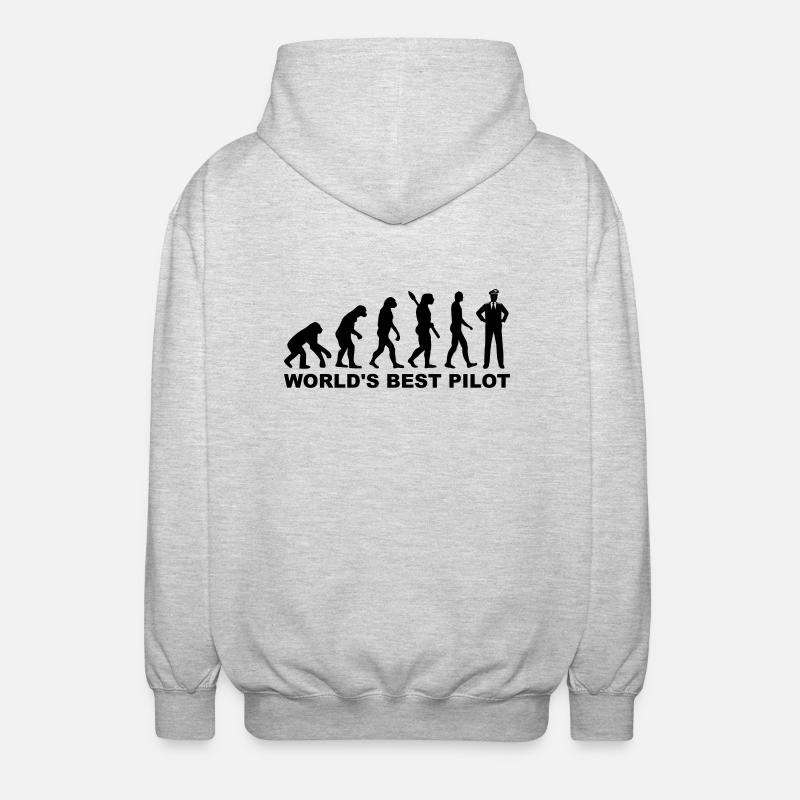 World's Best Pilot - Unisex Hooded Jacket - light heather grey
