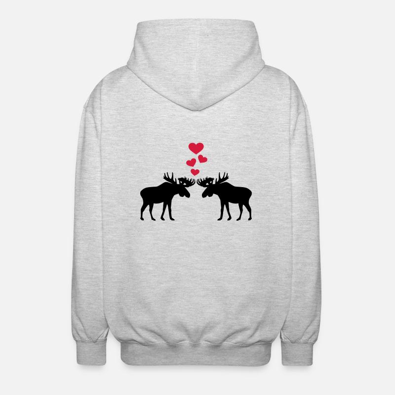 Elch - Unisex Kapuzenjacke - Hellgrau meliert