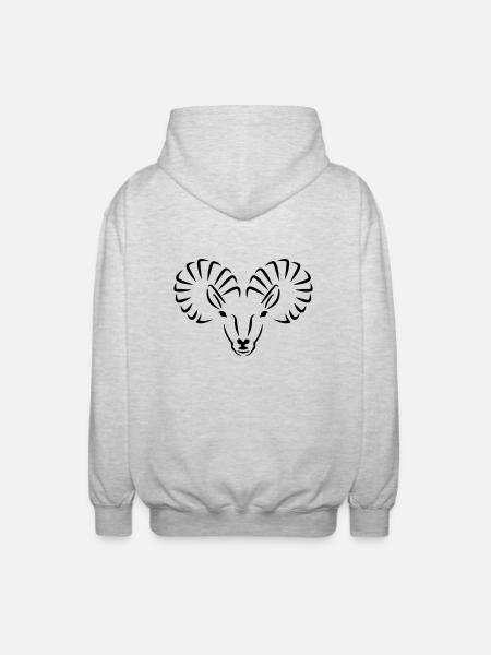 Steinbock - Unisex Kapuzenjacke - Hellgrau meliert
