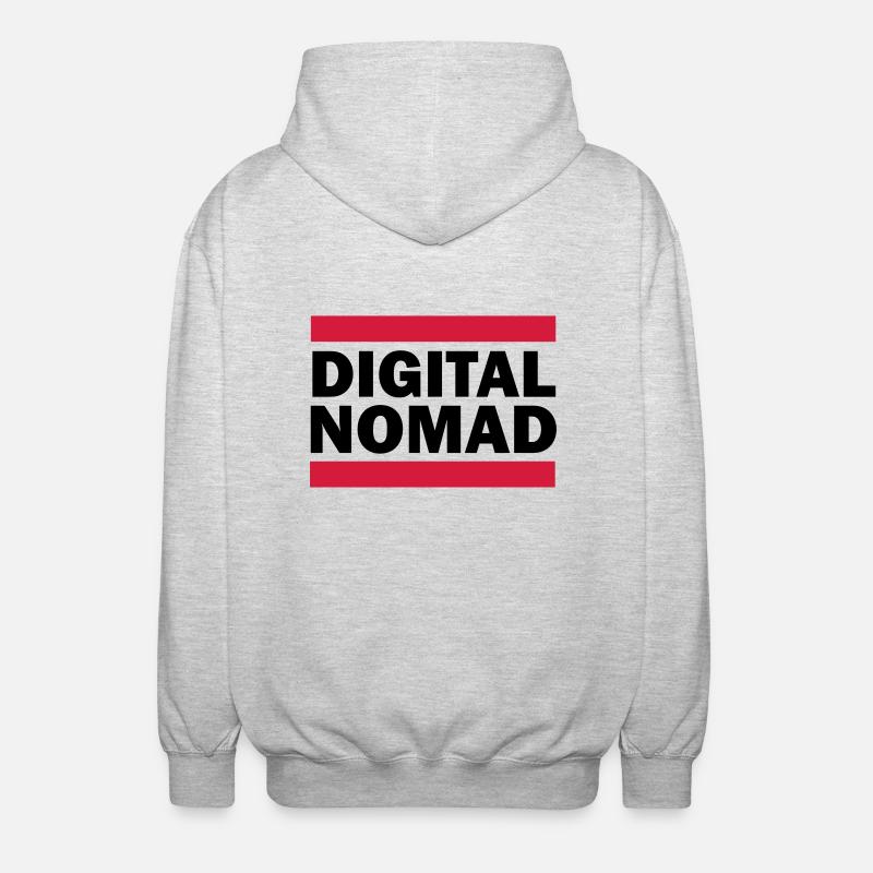 Digital Nomad - Unisex Kapuzenjacke - Hellgrau meliert
