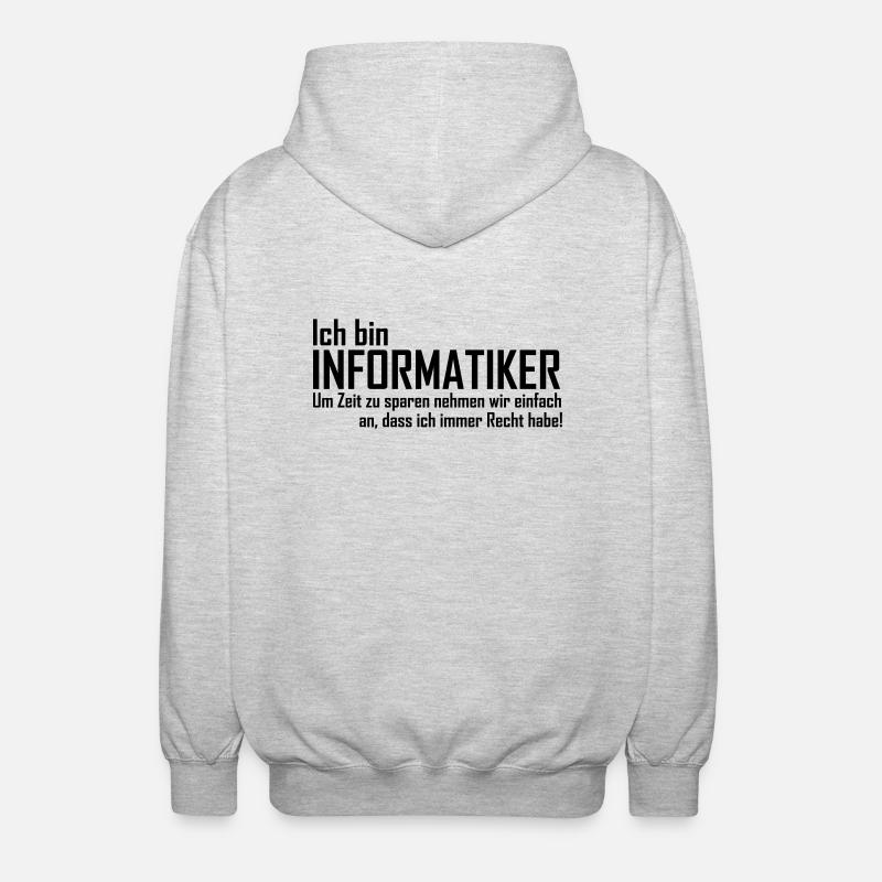informatiker - Unisex Kapuzenjacke - Hellgrau meliert