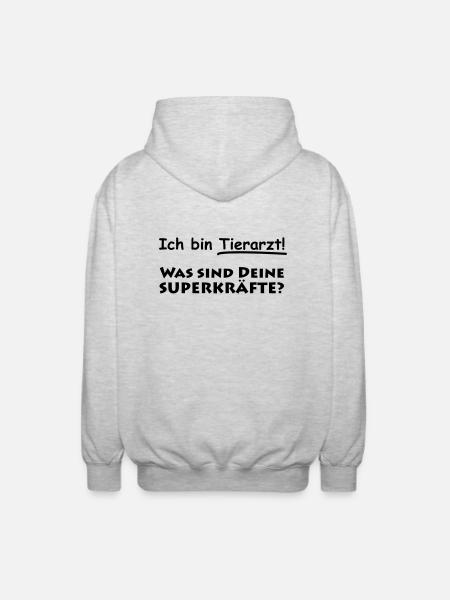 ich bin tierarzt - Unisex Kapuzenjacke - Hellgrau meliert