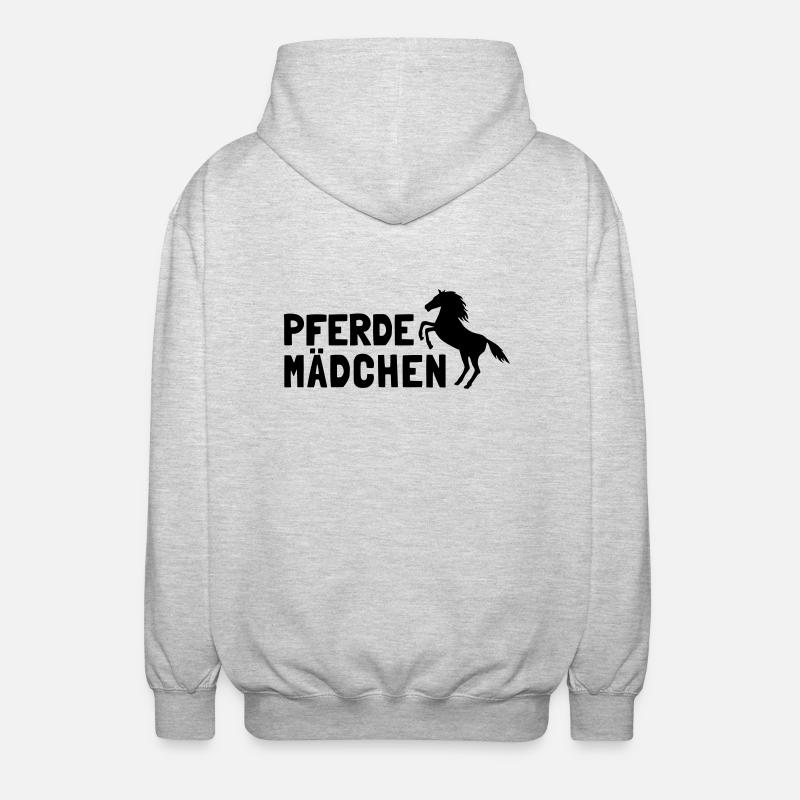 Pferdemädchen - Unisex Kapuzenjacke - Hellgrau meliert