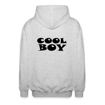 Cool Boy - Cool boy - Unisex Hooded Jacket - light heather grey - Back - AI Model Male 185 light (185cm)