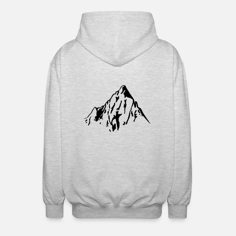 Felsiger Berggipfel - Unisex Kapuzenjacke - Hellgrau meliert