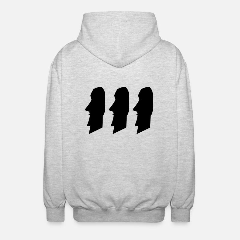 moais_02 - Unisex Hooded Jacket - light heather grey