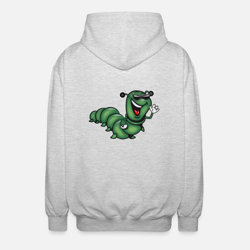 caterpillar hat funny - Unisex Hooded Jacket - light heather grey