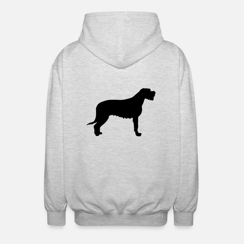 Irish Wolfhound - Unisex Hooded Jacket - light heather grey