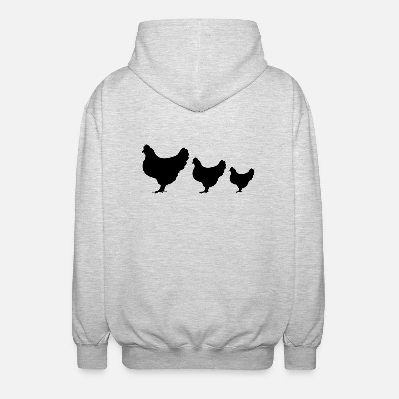 huhn_002 - Unisex Hooded Jacket - light heather grey
