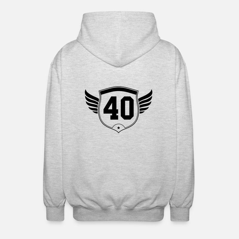 40 wappen design - Unisex Kapuzenjacke - Hellgrau meliert