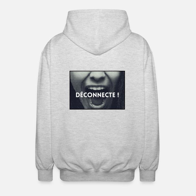 Message - Déconnecte ! - Veste à capuche unisexe - gris clair chiné