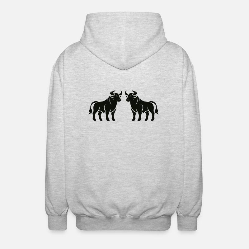 stiere - Unisex Kapuzenjacke - Hellgrau meliert